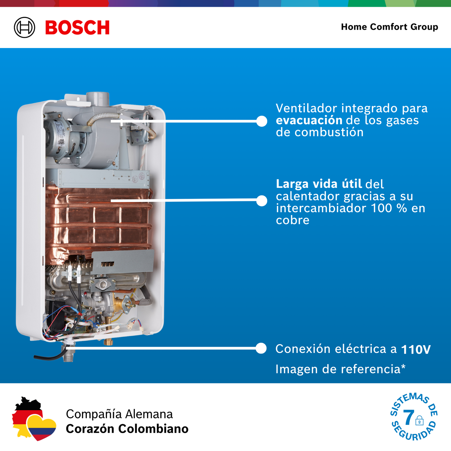 CALENTADOR DE PASO A GAS BOSCH 6 LITROS TIRO FORZADO THERM 1000F