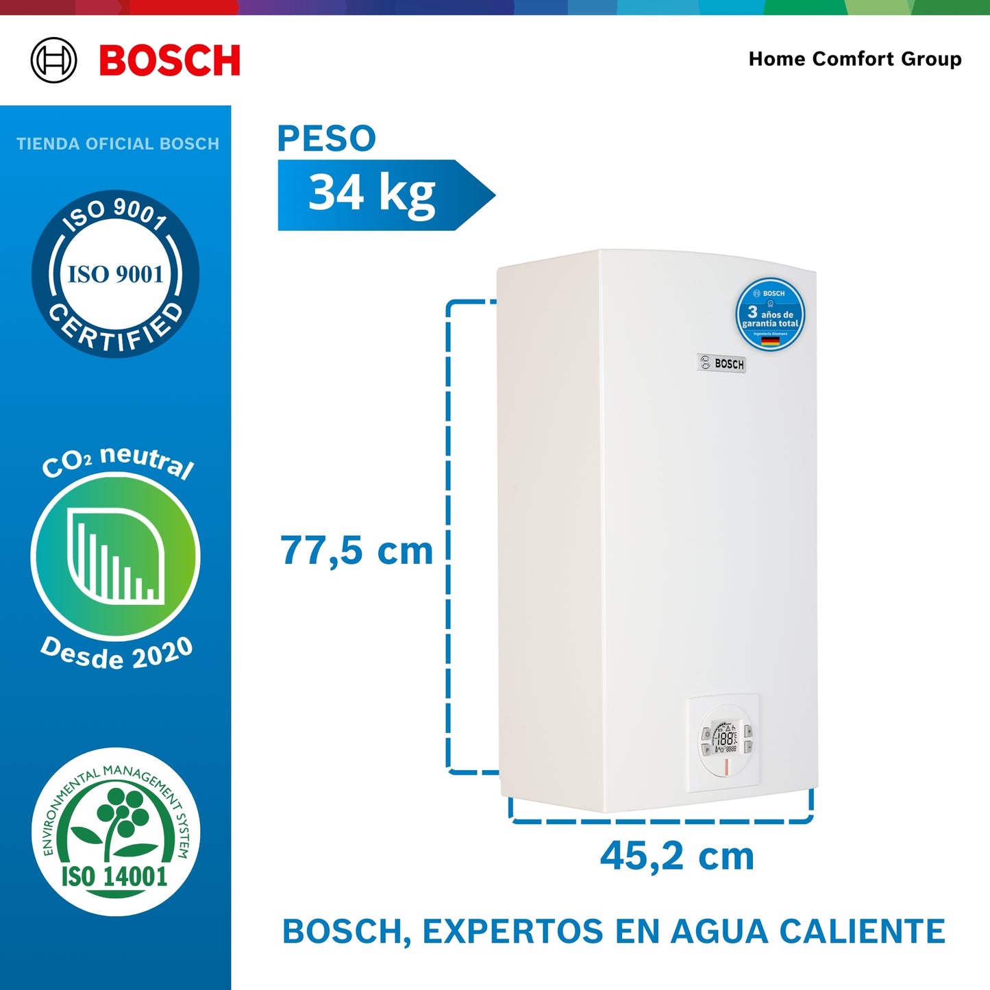 CALENTADOR DE PASO A GAS BOSCH 30 LITROS THERM 8000 ALTO LITRAJE