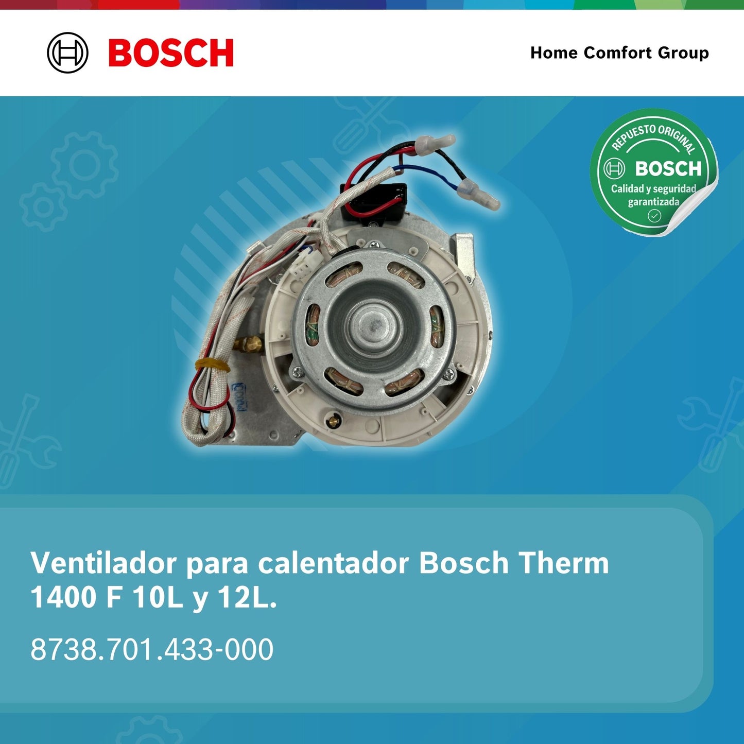 VENTILADOR PARA CALENTADOR BOSCH THERM 1400 10/12 LITROS