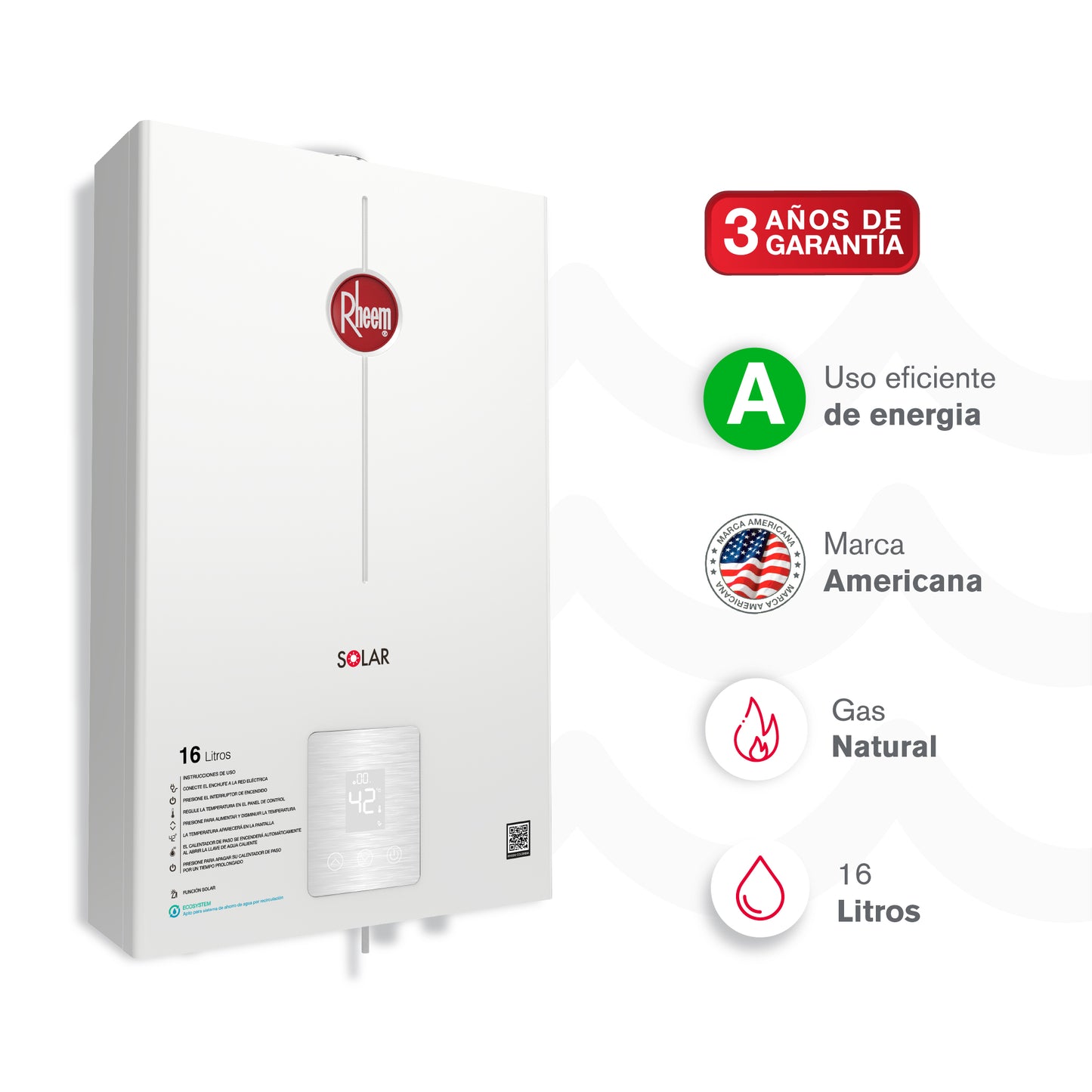 CALENTADOR 16 LTS TIRO FORZADO DIGITAL RHEEM