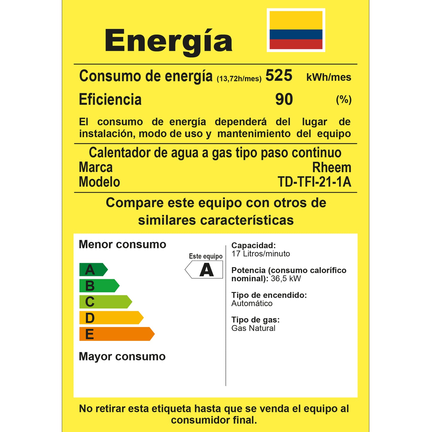 CALENTADOR 21 LITROS TIRO FORZADO DIGITAL RHEEM