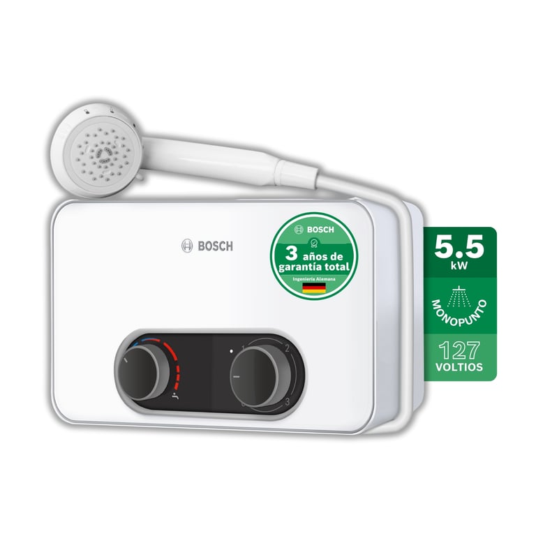 CALENTADOR ELECTRICO DE PASO BOSCH 5.5 KW TRONIC 3000S MONOPUNTO