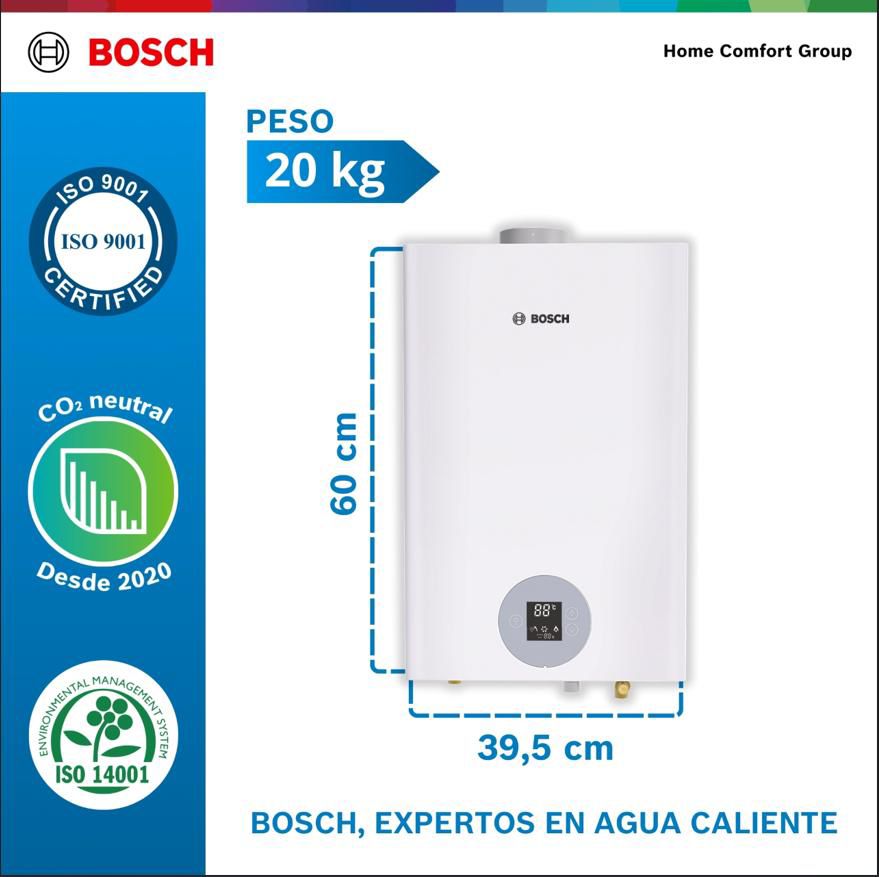 CALENTADOR DE PASO A GAS BOSCH 26 LITROS TIRO FORZADO TITAN 5700F
