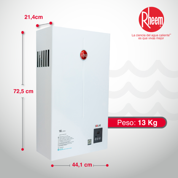 CALENTADOR 16 lt TIRO NATURAL DIGITAL RHEEM