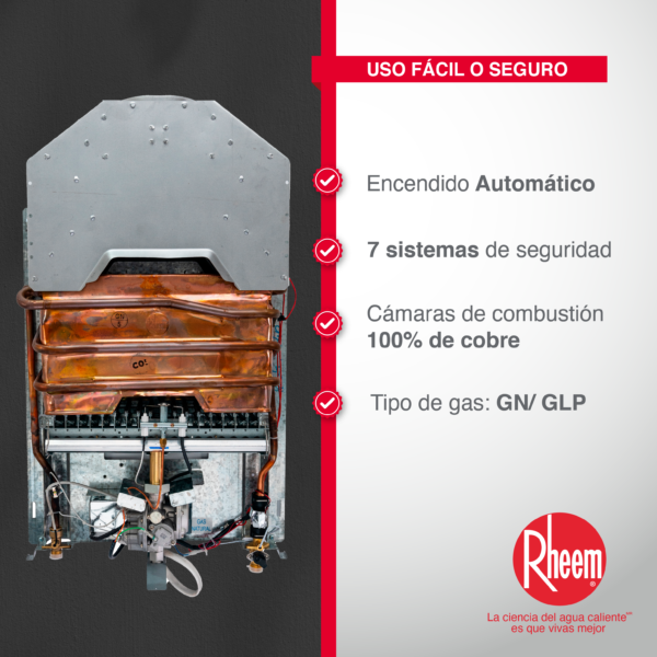 CALENTADOR 16 lt TIRO NATURAL DIGITAL RHEEM