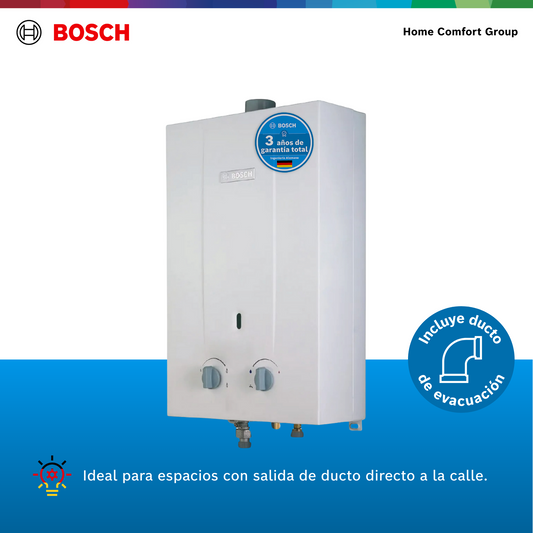 CALENTADOR DE PASO A GAS BOSCH 6 LITROS TIRO FORZADO THERM 1000F