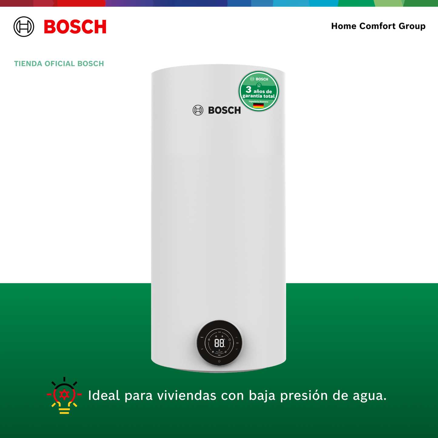 CALENTADOR ELÉCTRICO DE ACUMULACIÓN 100 LITROS 220 VOLTIOS SMARTTANK BOSCH