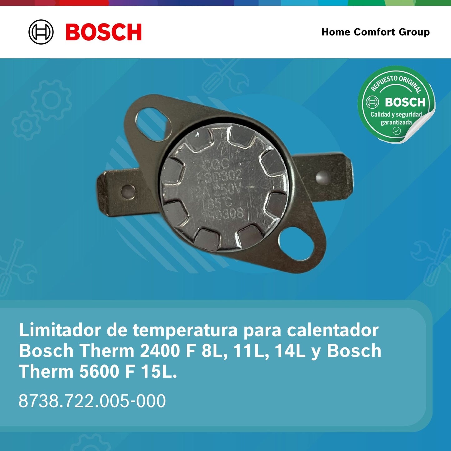 LIMITADOR DE TEMPERATURA  CALENTADOR BOSCH  82°C / 70°C
