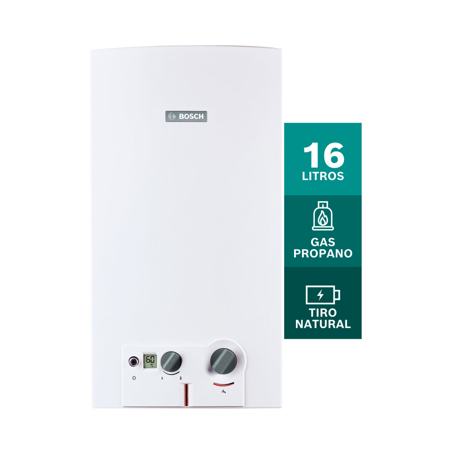 CALENTADOR PASO 16 LITROS GAS NATURAL TIRO NATURAL AQUA PLUS 4000