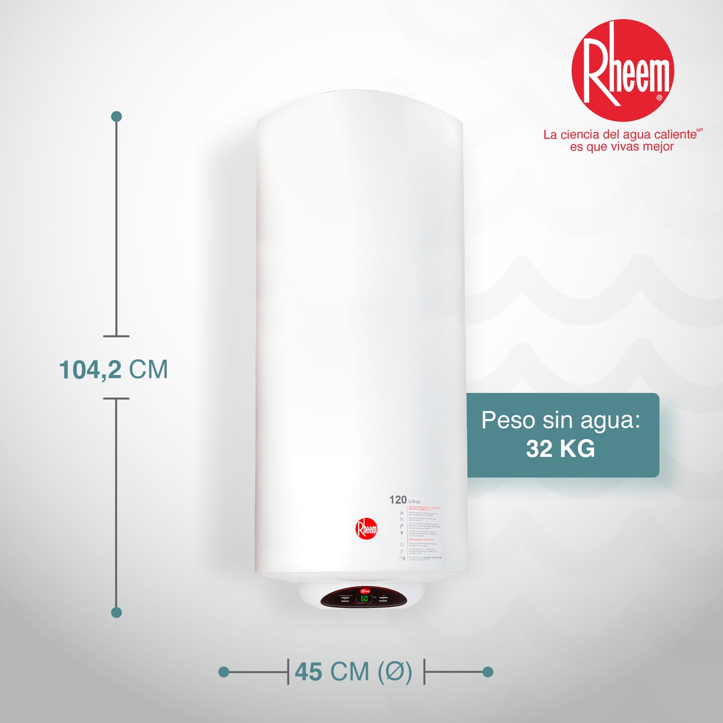 CALENTADOR DE ACUMULACIÓN ELÉCTRICO RHEEM 31 GALONES / 120 LITROS