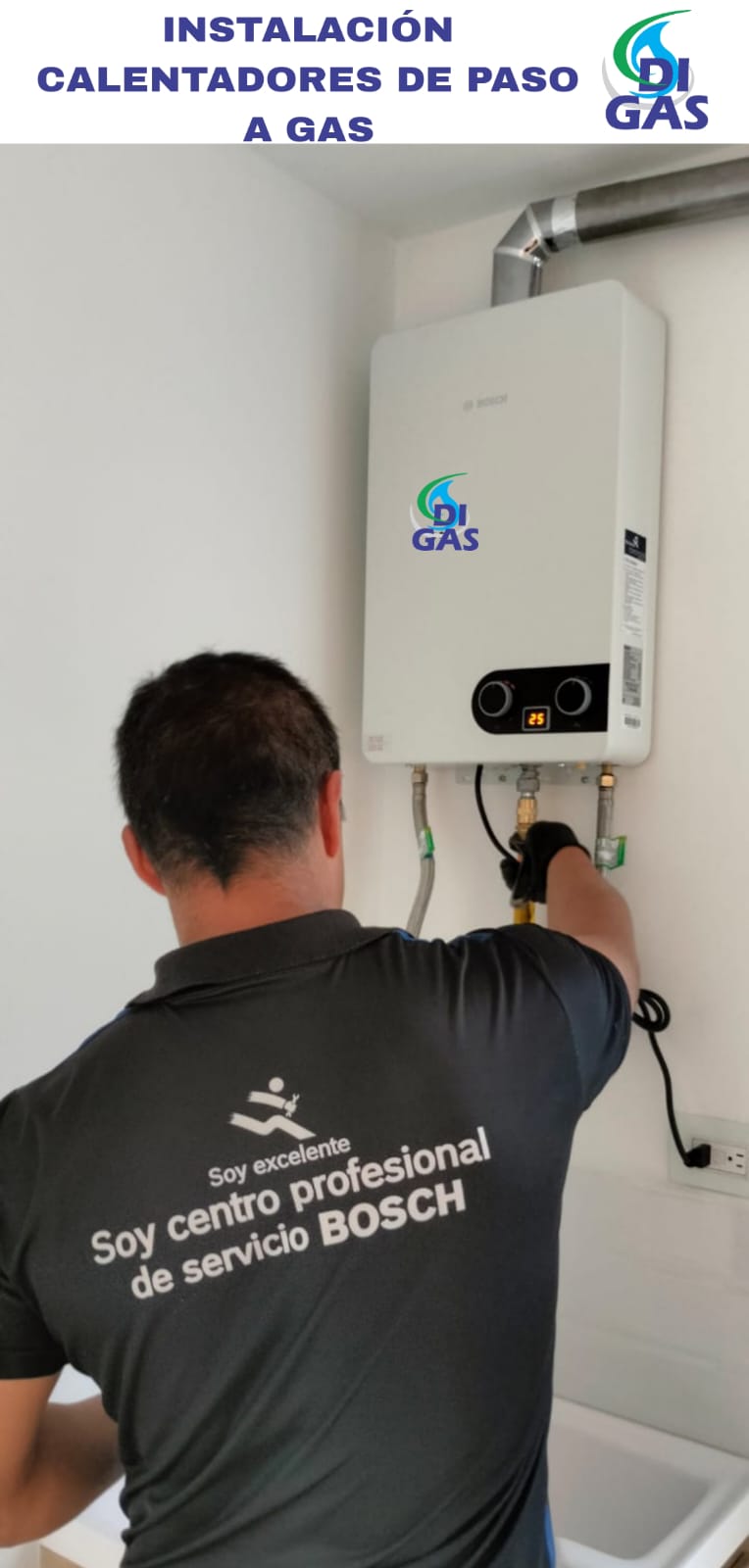INSTALACION CALENTADORES DE PASO A GAS DE 5.5 LITROS HASTA 21 LITROS