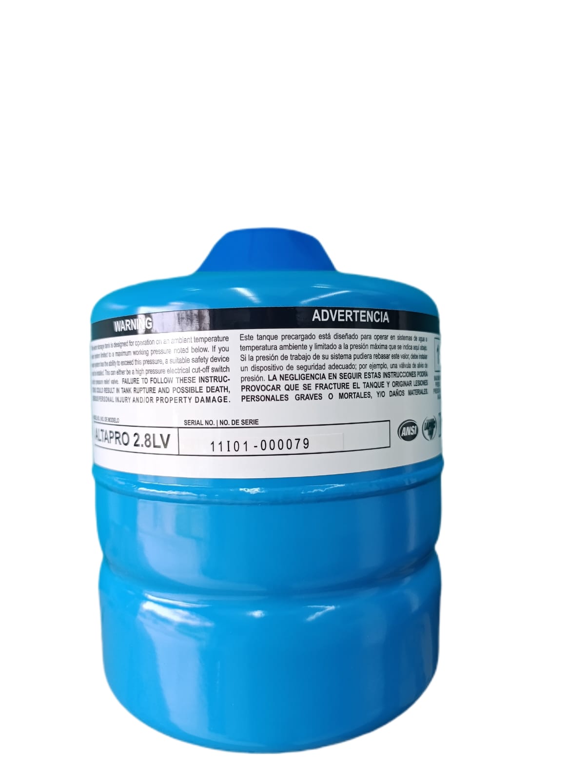 TANQUE VERTICAL DE EXPANSION ALTAPRO 2.8LITROS / VASO EXPANSIVO 2.8 LITROS